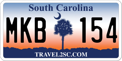 SC license plate MKB154