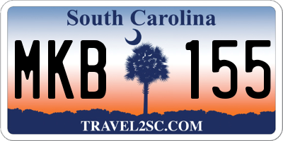 SC license plate MKB155