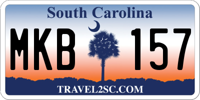 SC license plate MKB157