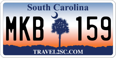 SC license plate MKB159