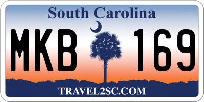 SC license plate MKB169