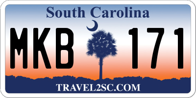 SC license plate MKB171