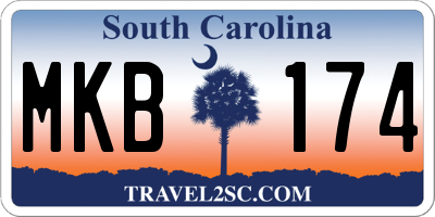 SC license plate MKB174