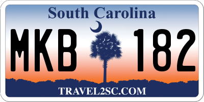 SC license plate MKB182