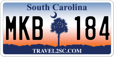SC license plate MKB184