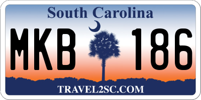SC license plate MKB186