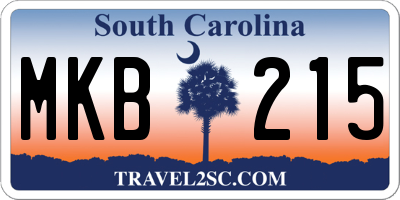 SC license plate MKB215