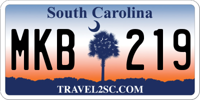SC license plate MKB219
