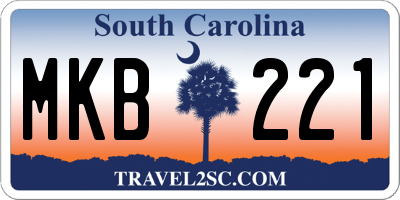 SC license plate MKB221
