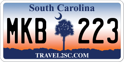 SC license plate MKB223