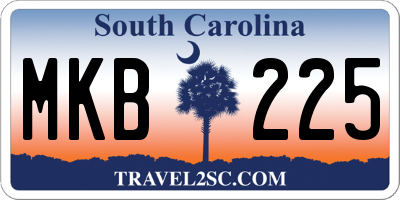 SC license plate MKB225
