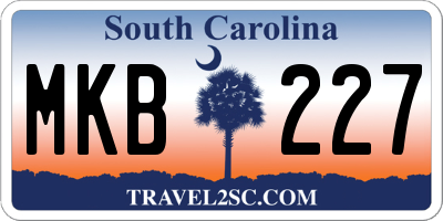 SC license plate MKB227