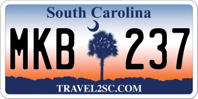 SC license plate MKB237