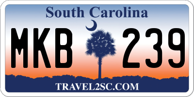SC license plate MKB239