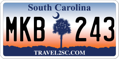 SC license plate MKB243