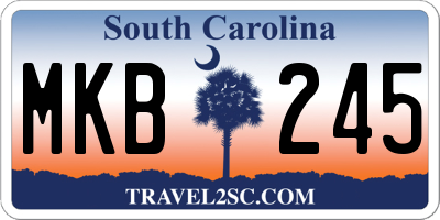 SC license plate MKB245