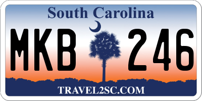 SC license plate MKB246