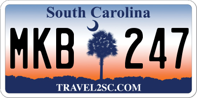 SC license plate MKB247