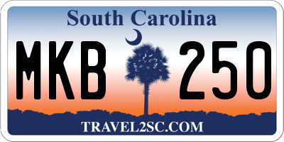SC license plate MKB250