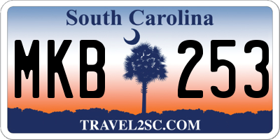 SC license plate MKB253