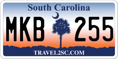 SC license plate MKB255