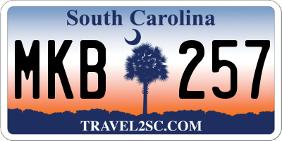 SC license plate MKB257