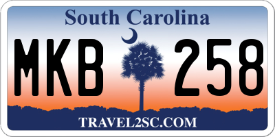 SC license plate MKB258