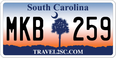 SC license plate MKB259