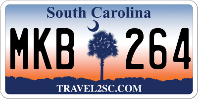 SC license plate MKB264