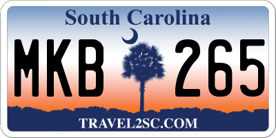 SC license plate MKB265