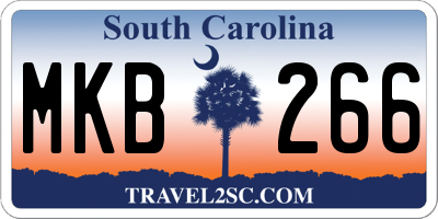 SC license plate MKB266