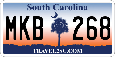 SC license plate MKB268