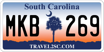 SC license plate MKB269