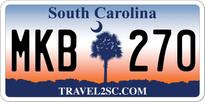 SC license plate MKB270