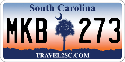 SC license plate MKB273
