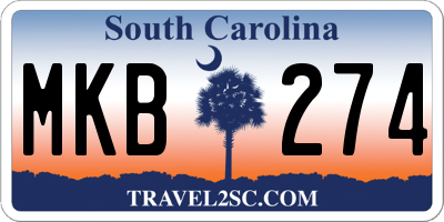 SC license plate MKB274