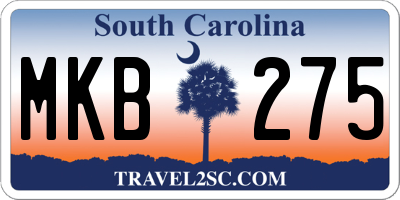 SC license plate MKB275