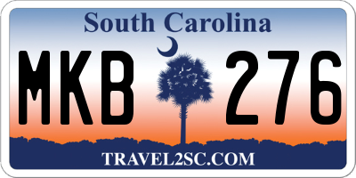 SC license plate MKB276
