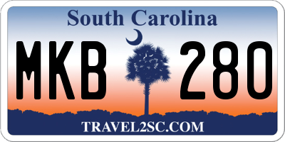 SC license plate MKB280