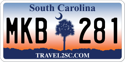 SC license plate MKB281