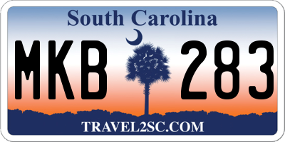 SC license plate MKB283
