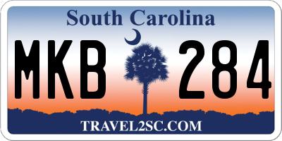 SC license plate MKB284