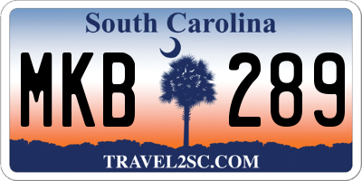SC license plate MKB289