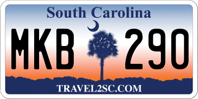 SC license plate MKB290
