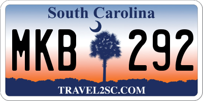 SC license plate MKB292