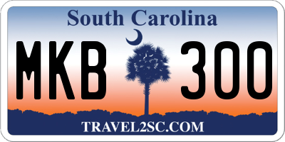 SC license plate MKB300