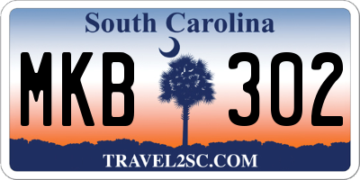 SC license plate MKB302