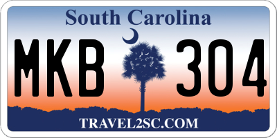 SC license plate MKB304