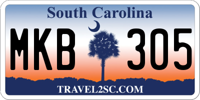 SC license plate MKB305