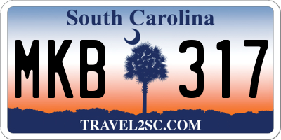 SC license plate MKB317